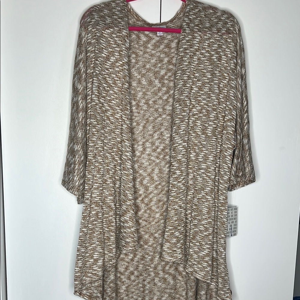 LuLaRoe Tan Lindsay Sweater with Hi-Lo Design